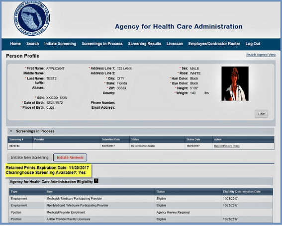 Background screening consists of a state and national fingerprint check through the florida department of law enforcement (fdle) and the federal bureau of . Ahca Central Services Background Screening Clearinghouse Renewals