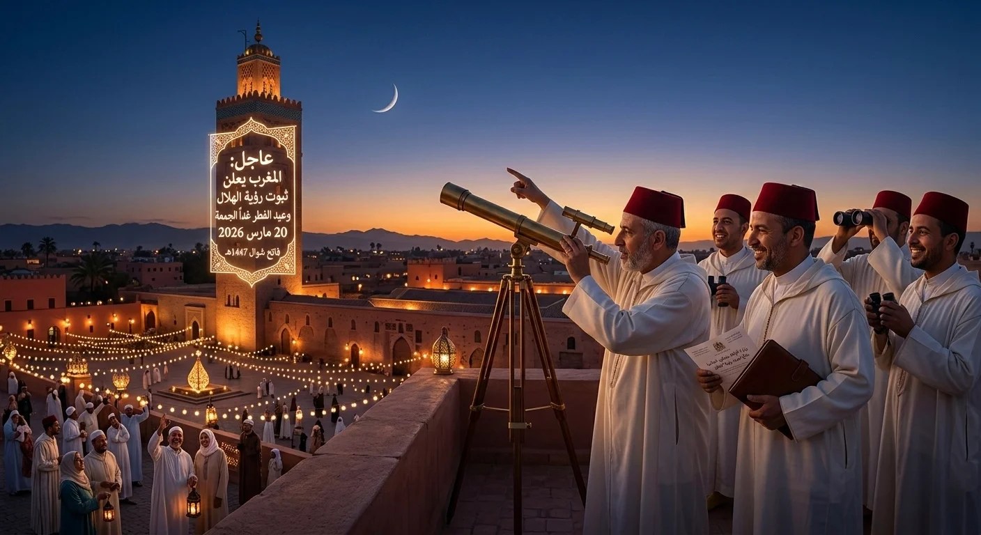 عاجل: المغرب يعلن ثبوت رؤية الهلال وعيد الفطر يوم غد الجمعة