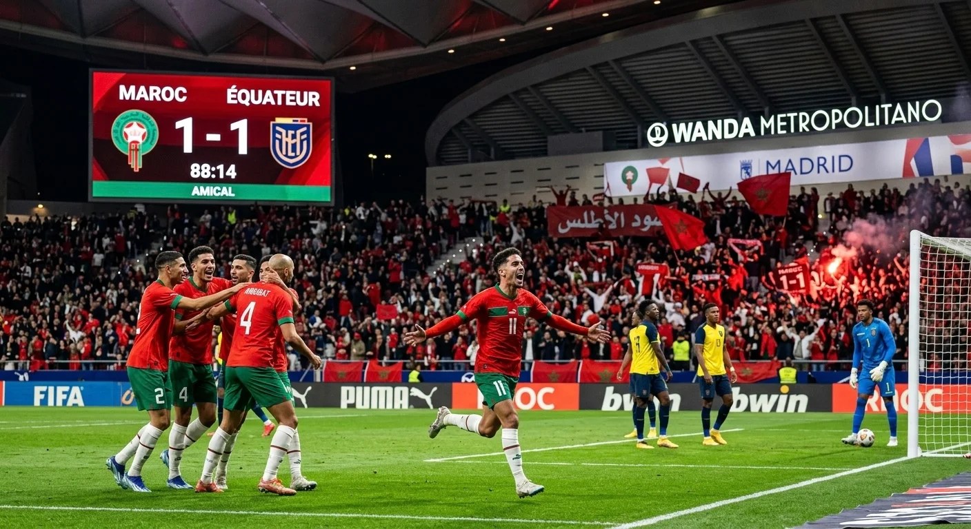المنتخب الوطني المغربي يتعادل وديا مع نظيره الاكوادوري (1-1)