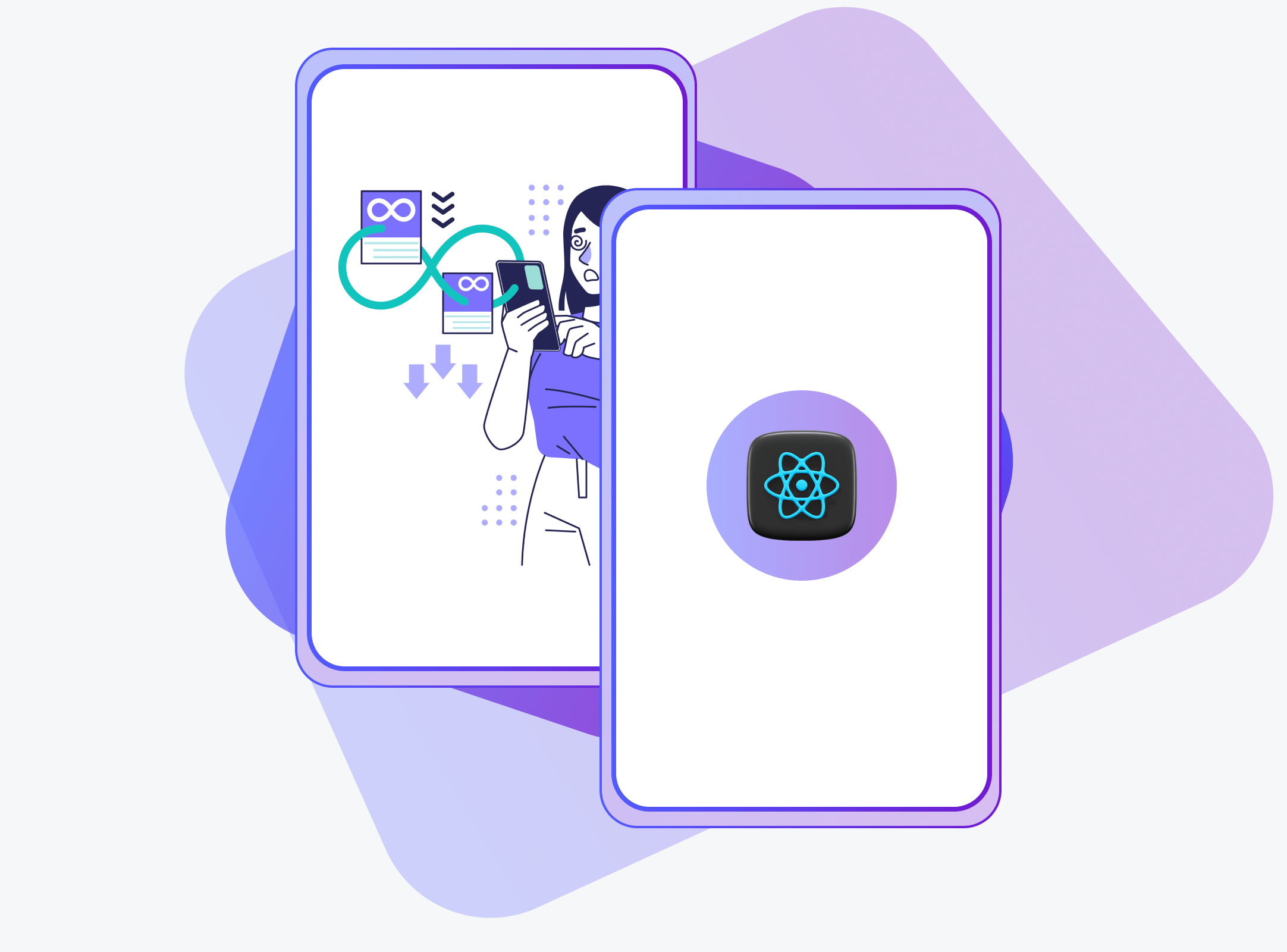 React Native app development company illustration representing cross-platform mobile apps