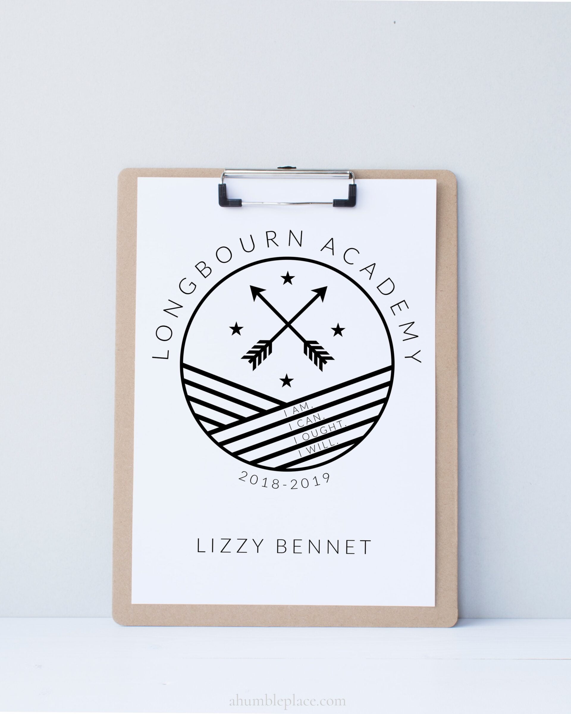 printable homeschool planner cover with arrow line art and optional