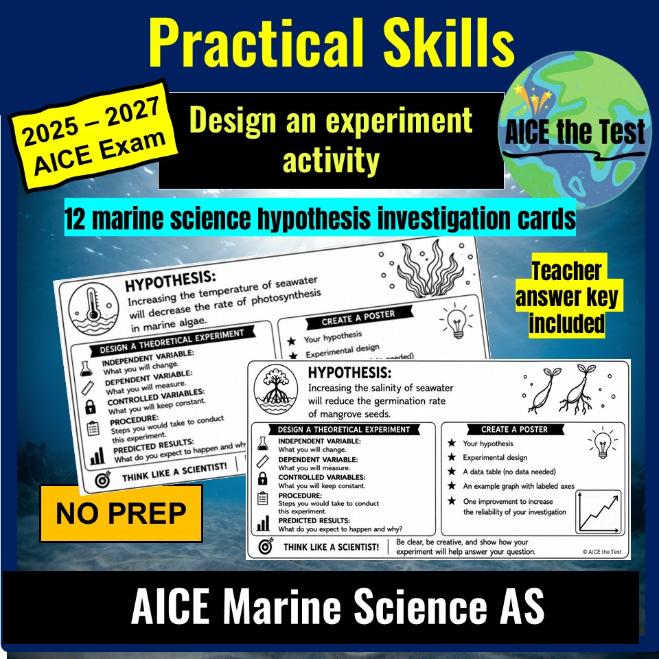 AICE Marine Science Design an Investigation Activity