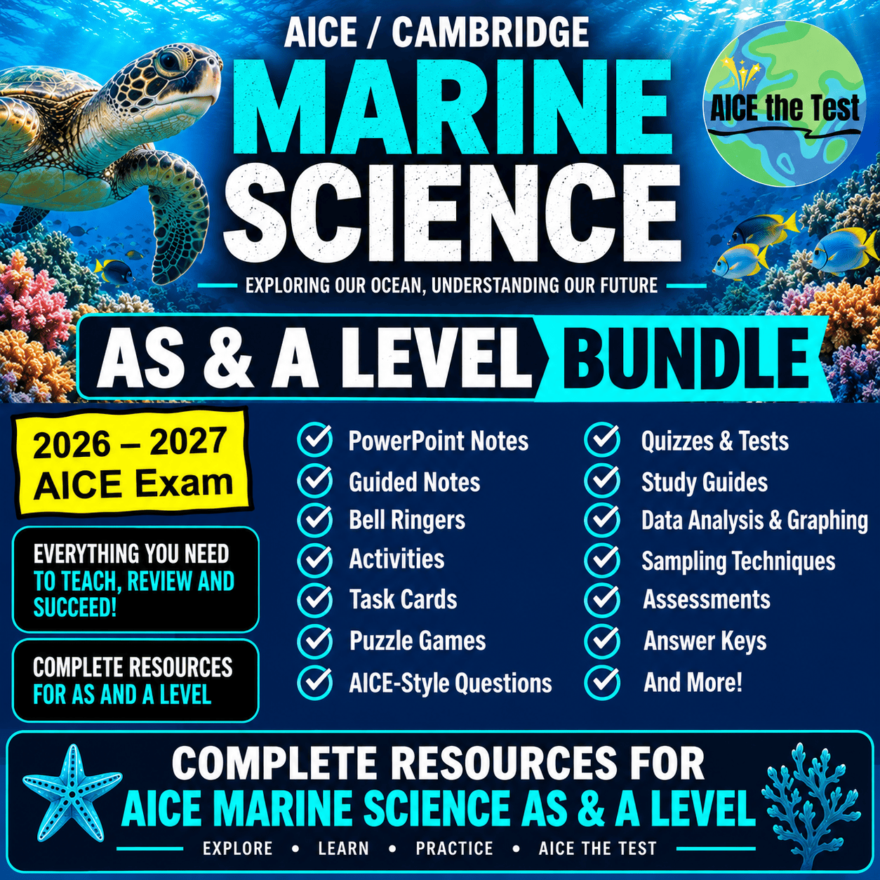 AICE Marine Science AS and A - Yearlong Curriculum