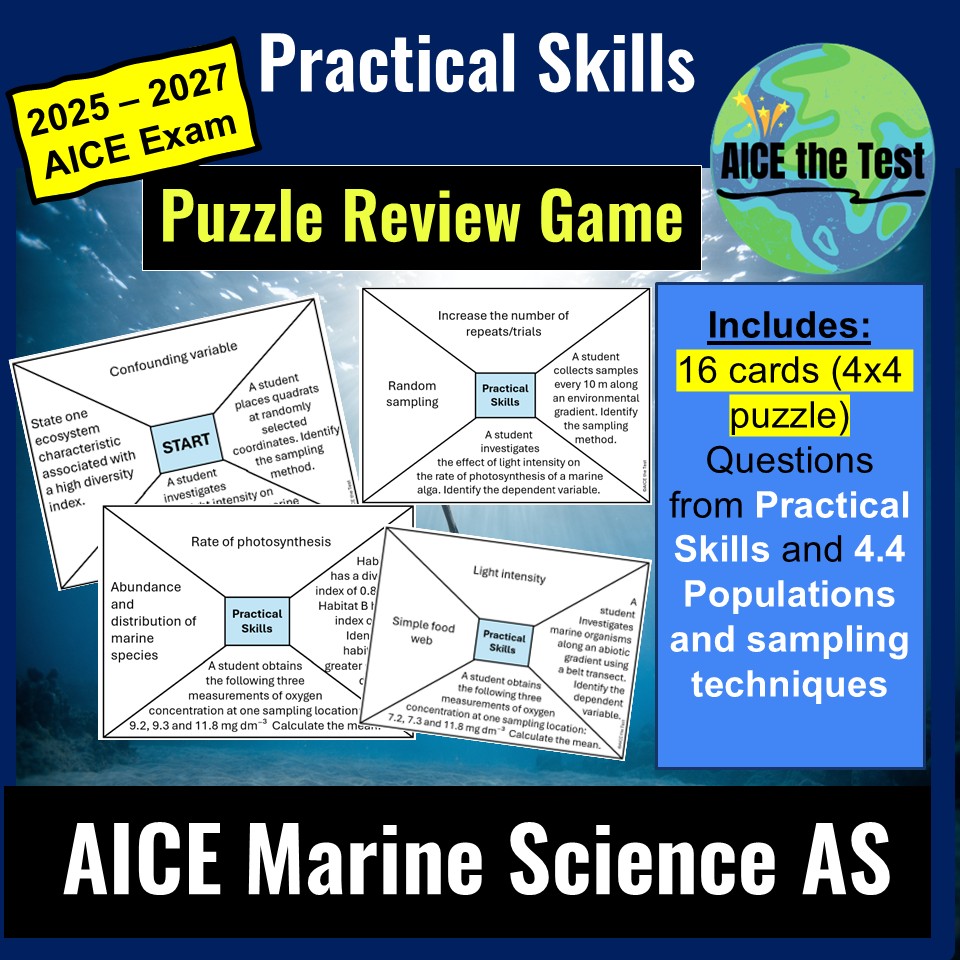 AICE Marine Science | Practical Skills | Puzzle Review Game