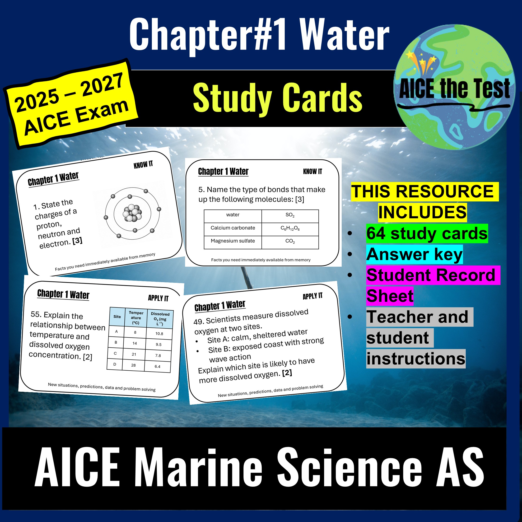 Chapter 1 Water Study Cards
