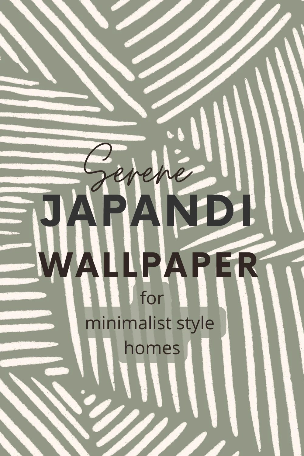 Japandi style sage green abstract lines pattern
