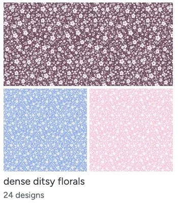 Ditsy floral pattern designsin pastels