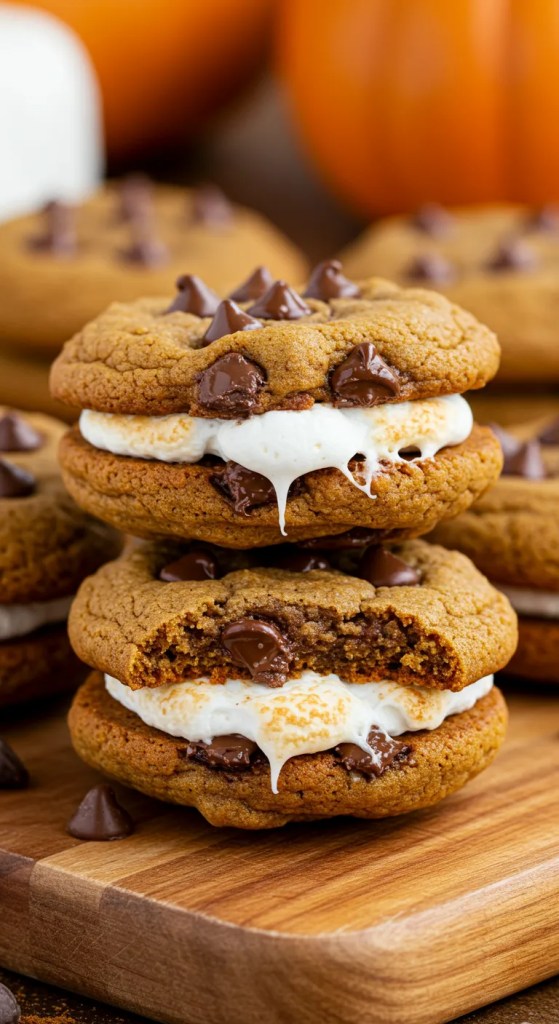 Pumpkin Smores Cookies