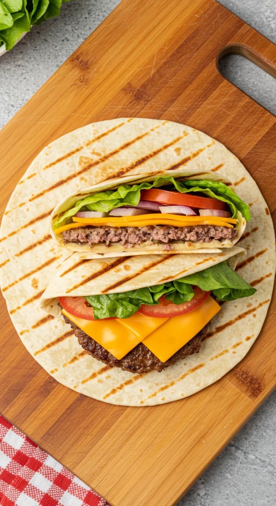 Grilled Cheeseburger Wraps