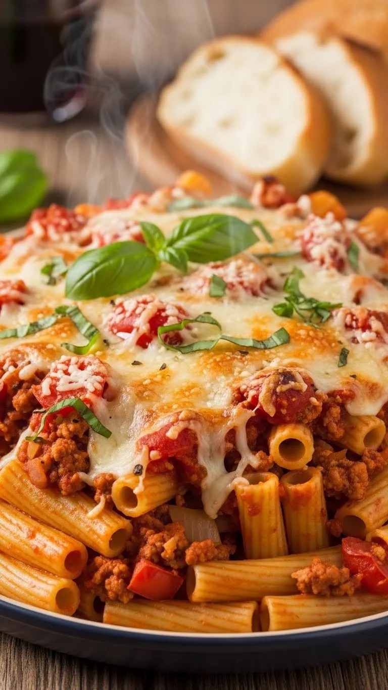 Ground Turkey Baked Rigatoni Recipe