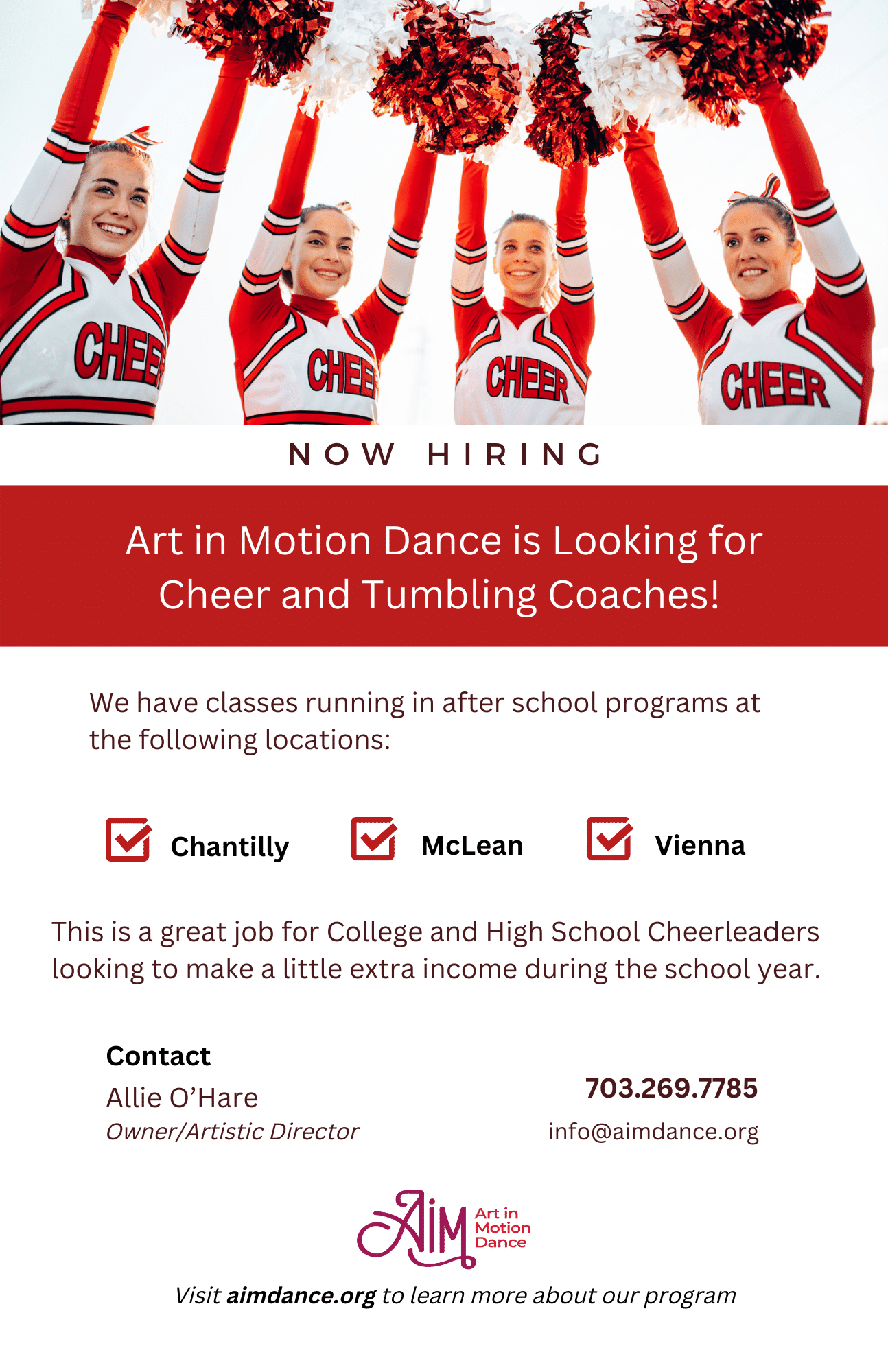 Now Hiring Cheer & Tumbling Coaches