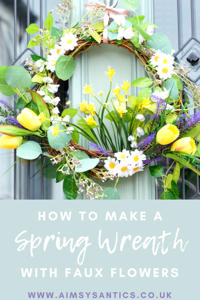 How to Make a Spring Wreath with Faux Flowers ----- www.aimsysantics.co.uk