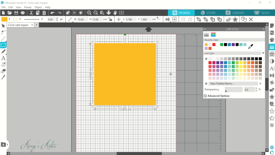 Creating a square in the silhouette studio software
