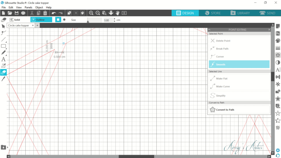 Erasing cut lines in the frame