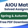 AIOU Matric Solved Assignments Spring 2025 | PDF Download