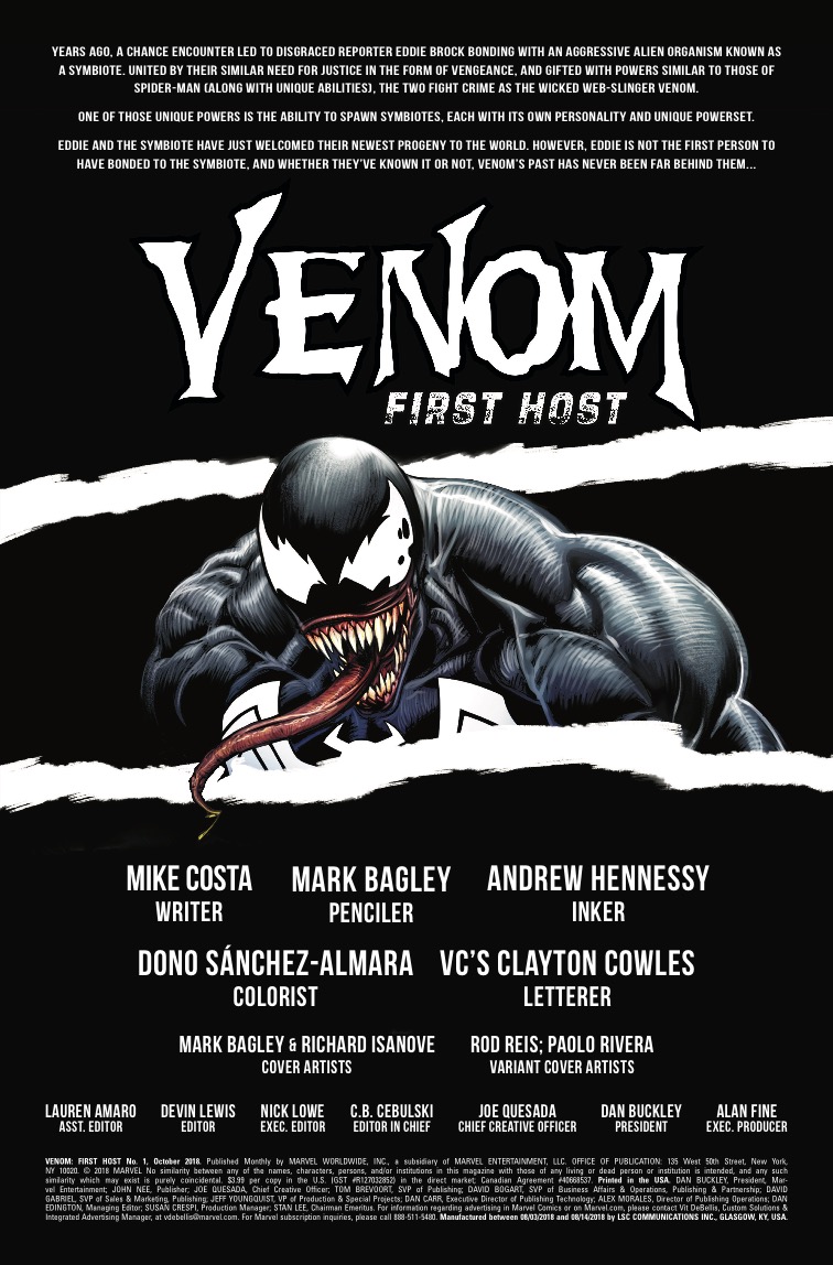 Venom: First Host #1 Review