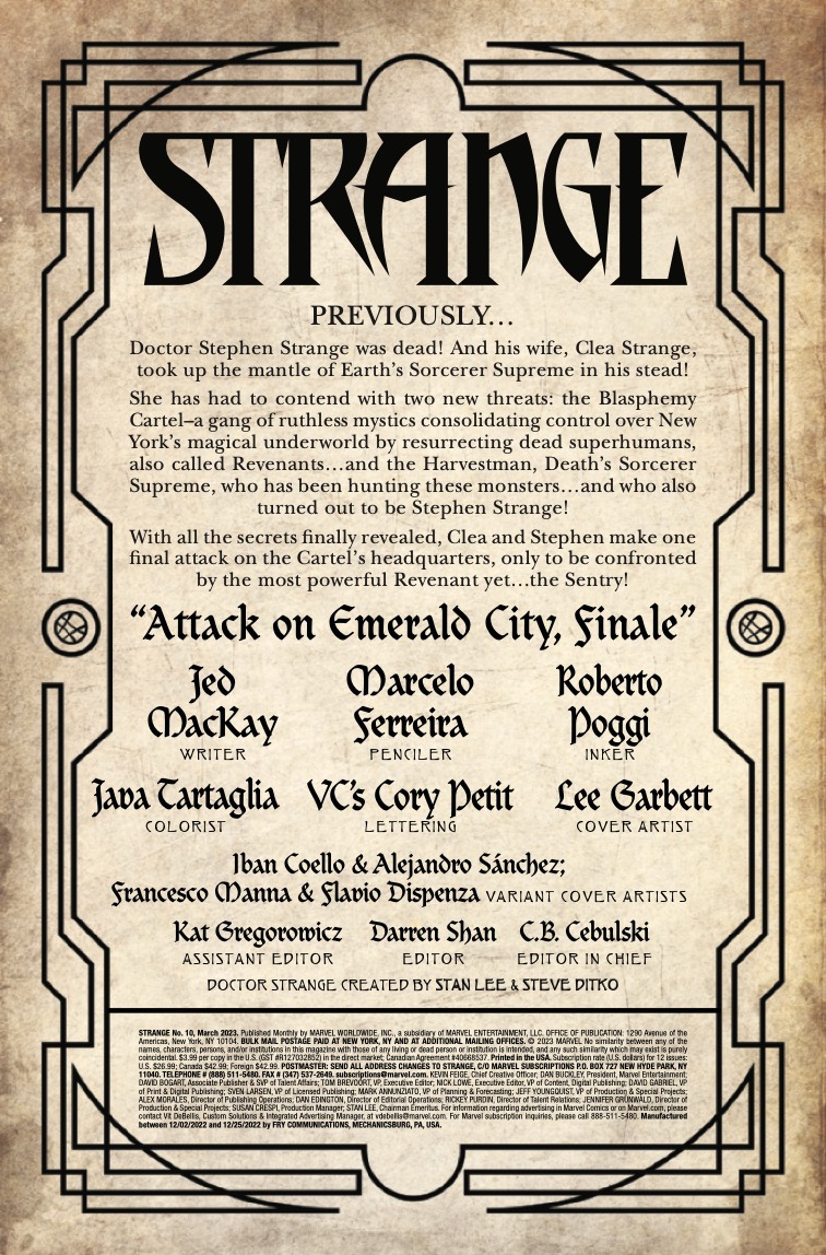 Avant-première Marvel : Strange #10