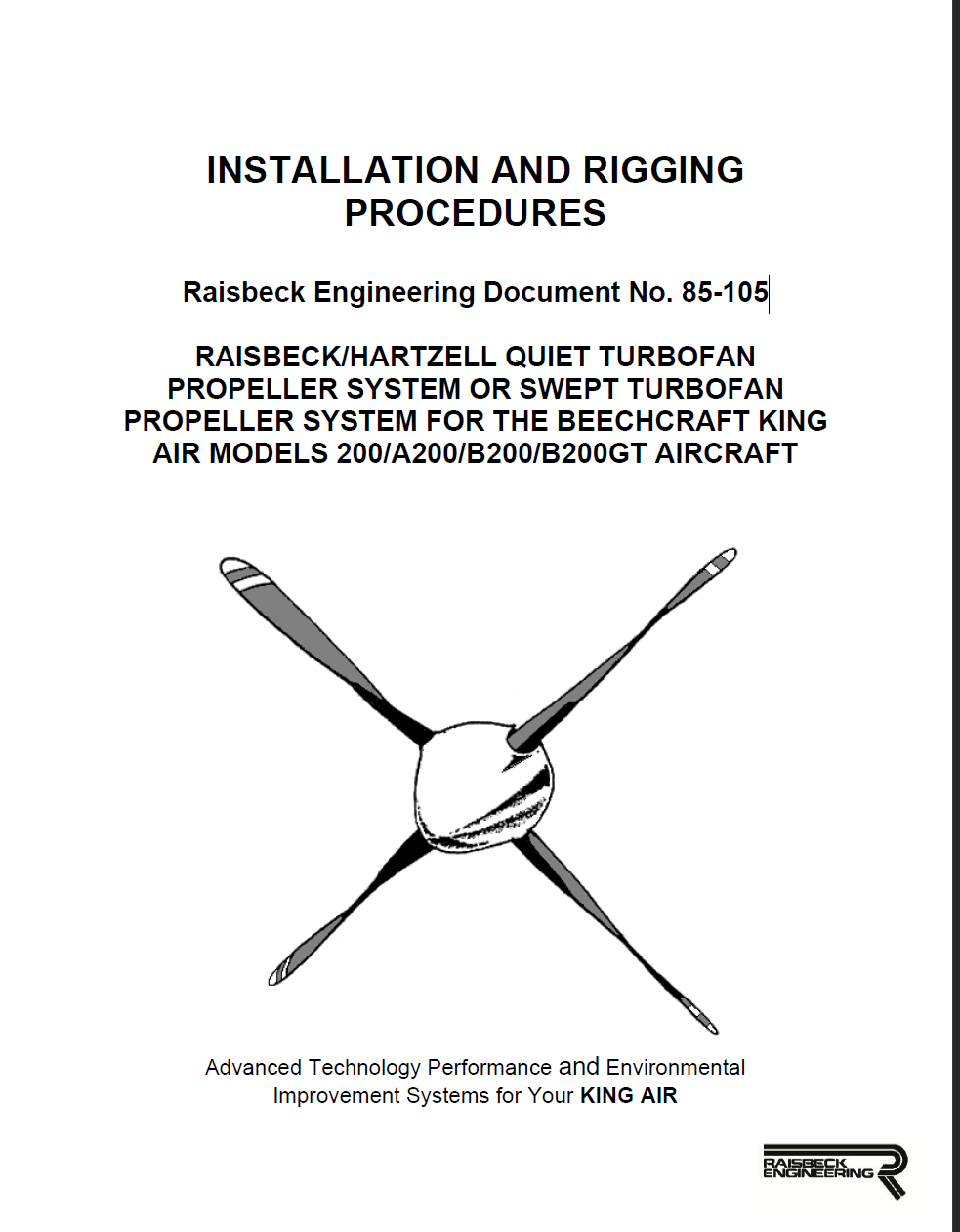RAISBECK INSTALLATION AND RIGGING PROCEDURES King Air 200 Manual Air