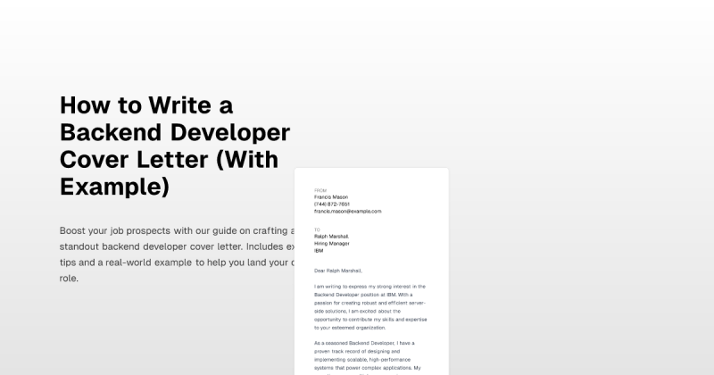 Backend Developer Cover Letter Examples - Full HD Landscape Photos for Desktop