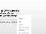 How To Write A Mobile Developer Cover Letter With Example