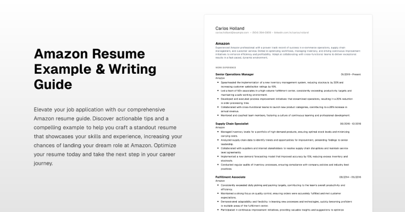 How To Write An Amazon Resume With Tips And Examples - City Illustration Collection - Ultra HD Quality