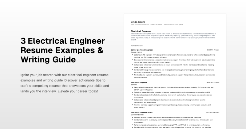 Electrical Engineer Resume Example Writing Tips For 2020 - Vintage Wallpaper Collection - Ultra HD Quality