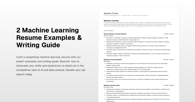 Machine Learning Resume Anonymous Pdf - Premium Landscape Picture Gallery - Ultra HD