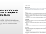 10 Program Manager Resume Examples Writing Guide