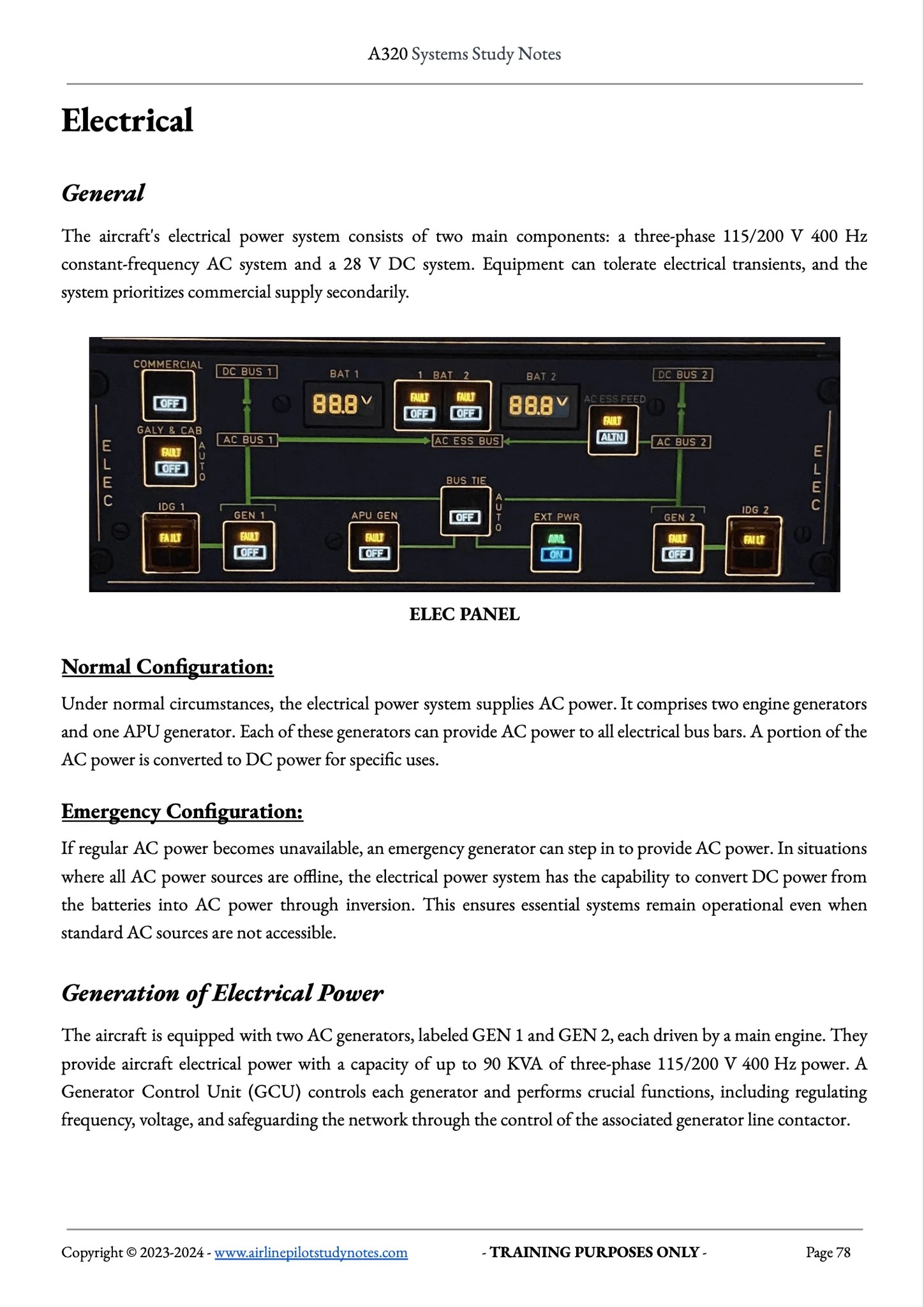 The A320 Systems Study Notes Airline Pilot Study Notes