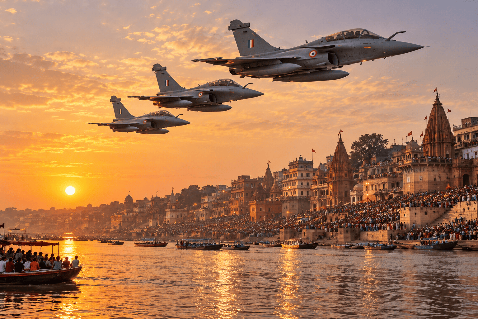 Airpowerasia, Anil Chopra, India, Wings over Ganges - Spectacular Aerial Display - Blending Operational Prowess, Spirituality and Ancient History