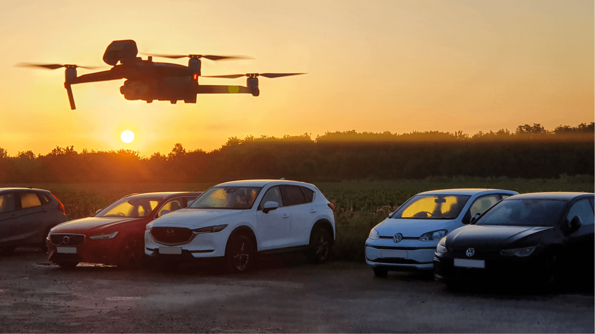 Drone security sunrise