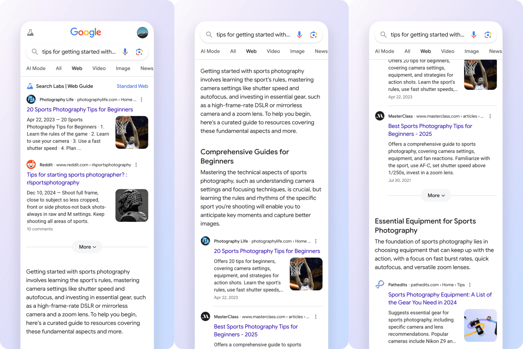 Google Web Guide: AI가 검색 결과를 똑똑하게 정리해주는 새로운 실험 기능