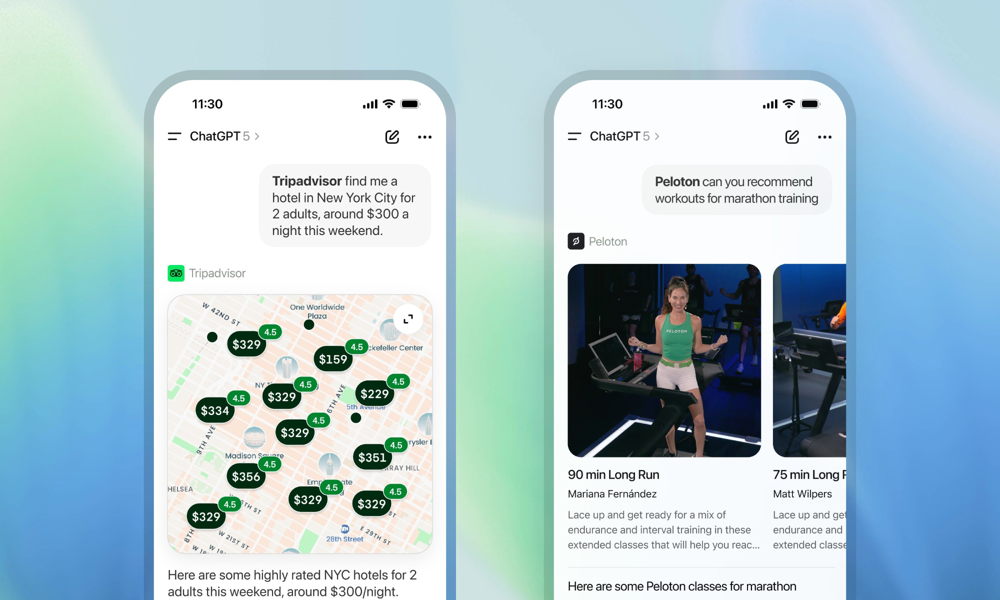 ChatGPT에 Peloton과 Tripadvisor 추가: 앱 전환 없는 대화형 플랫폼 시대