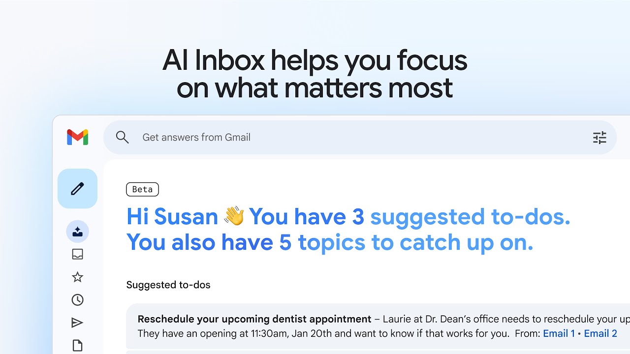 구글 Gmail AI Inbox, 받은편지함을 할 일 목록으로 바꾼다