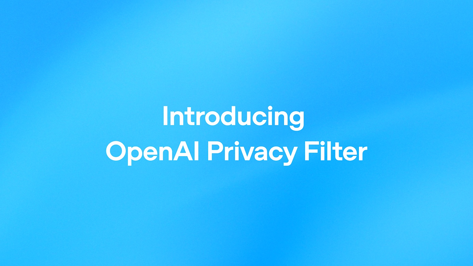 OpenAI Privacy Filter, PII를 문맥으로 구분하는 1.5B 오픈 모델 공개