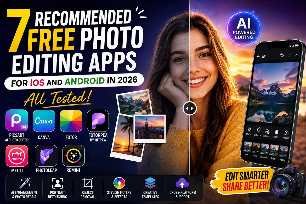 Best Free Photo Editing Apps for iOS and Android