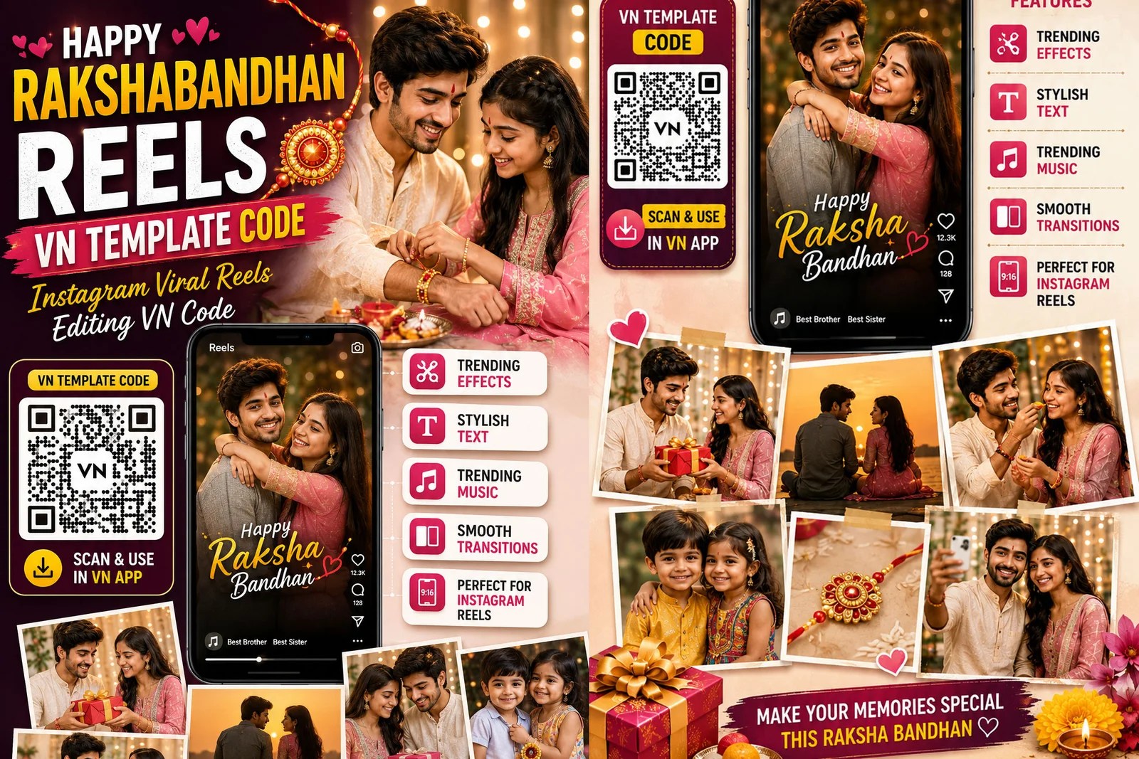 Happy Raksha Bandhan Reels VN Template Code