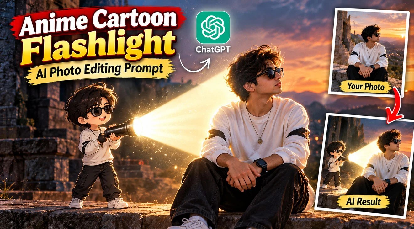 Anime Flashlight AI Photo Editing Prompt