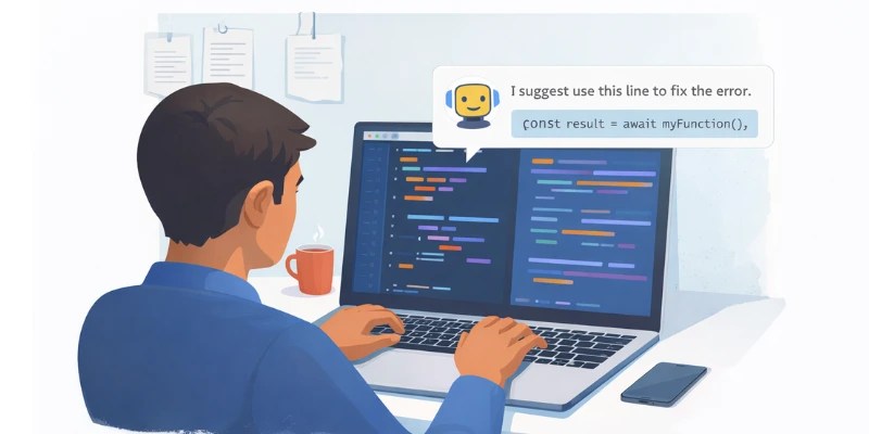 Developer coding with AI assistant showing Claude AI alternatives for developers
