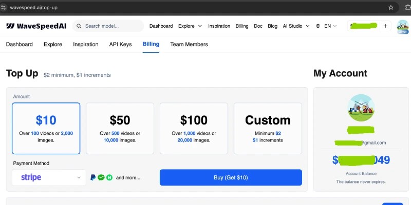 WaveSpeed AI dashboard – fast kling ai alternatives