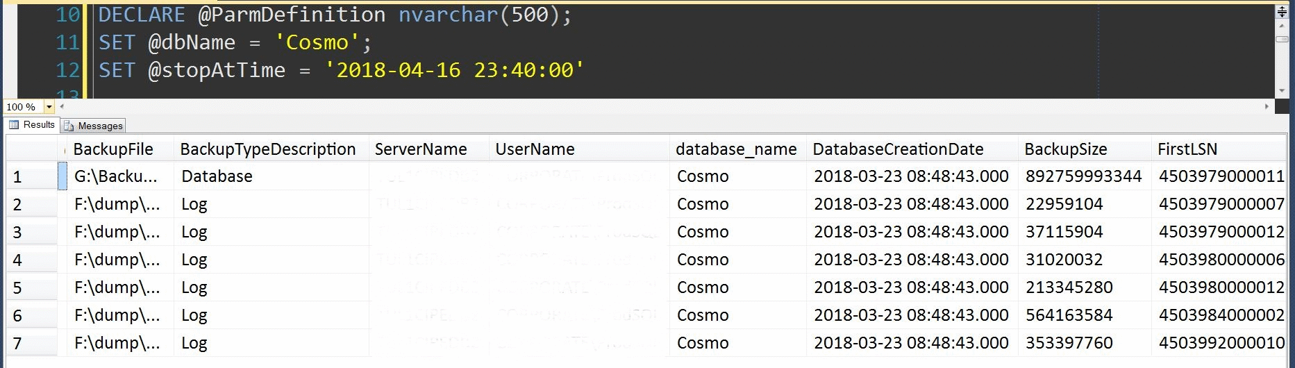 SQL Server – Get Database Backup History for Crash Recovery