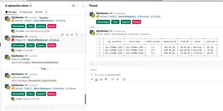 SQLServer Alerts on Slack
