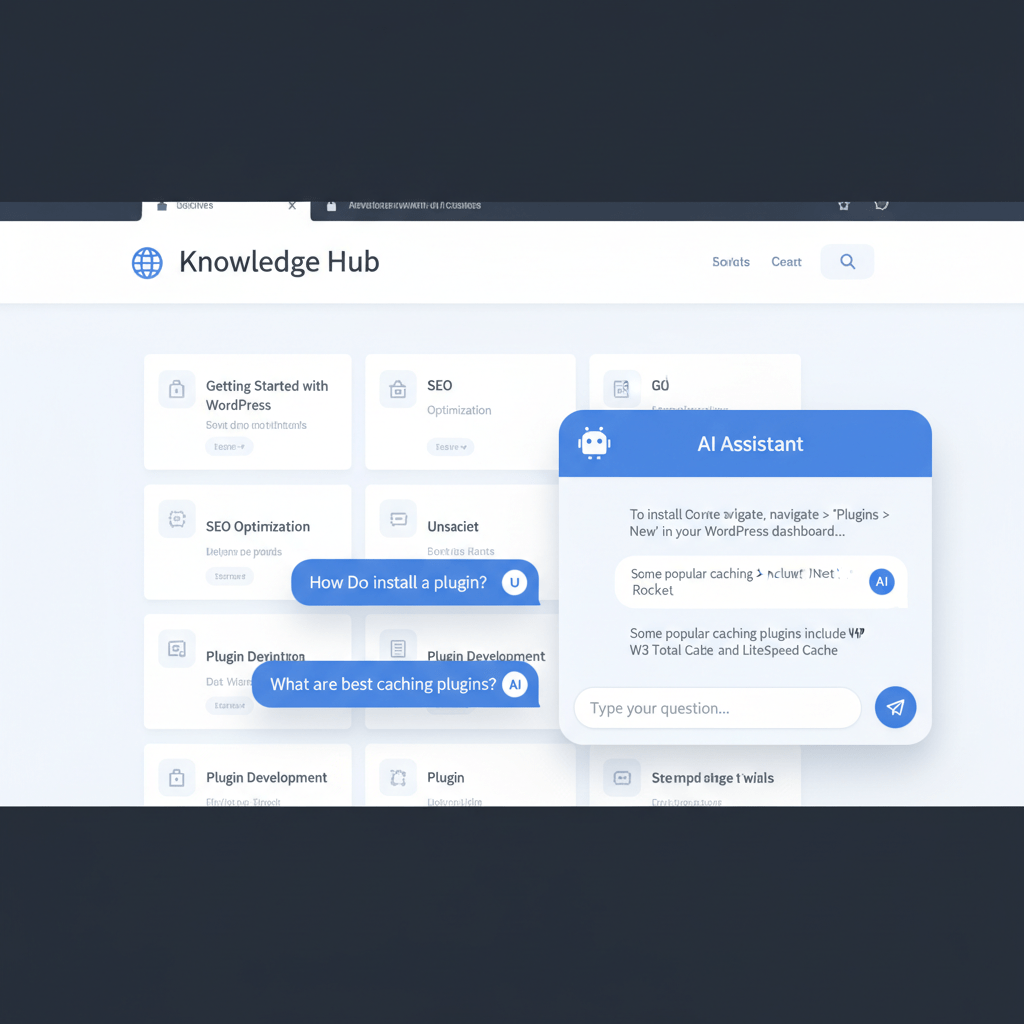 AI chatbot providing assistance on a WordPress site
