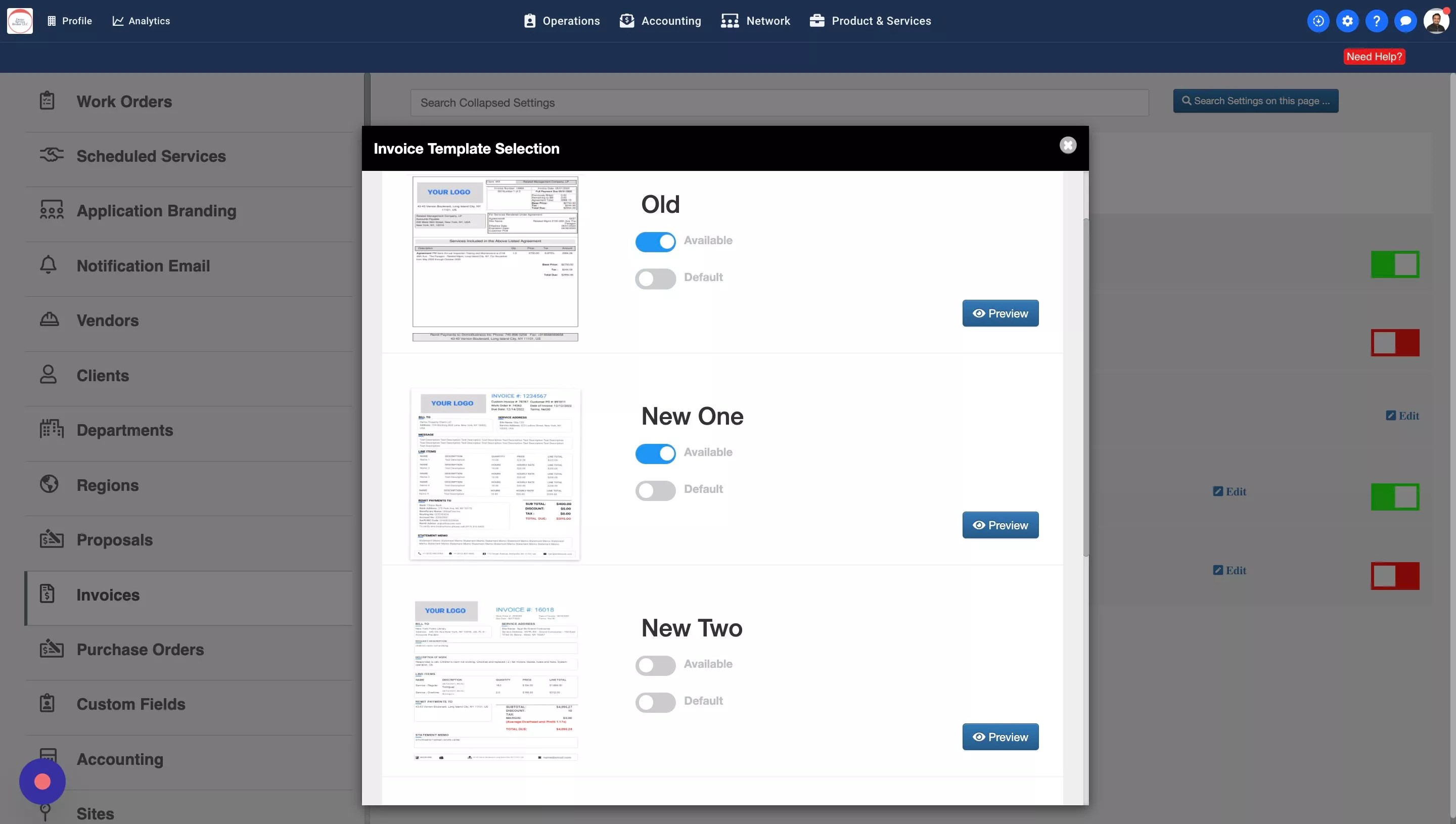 Walkthrough Choosing And Changing Default Invoice Template - Creative Abstract Background - Retina