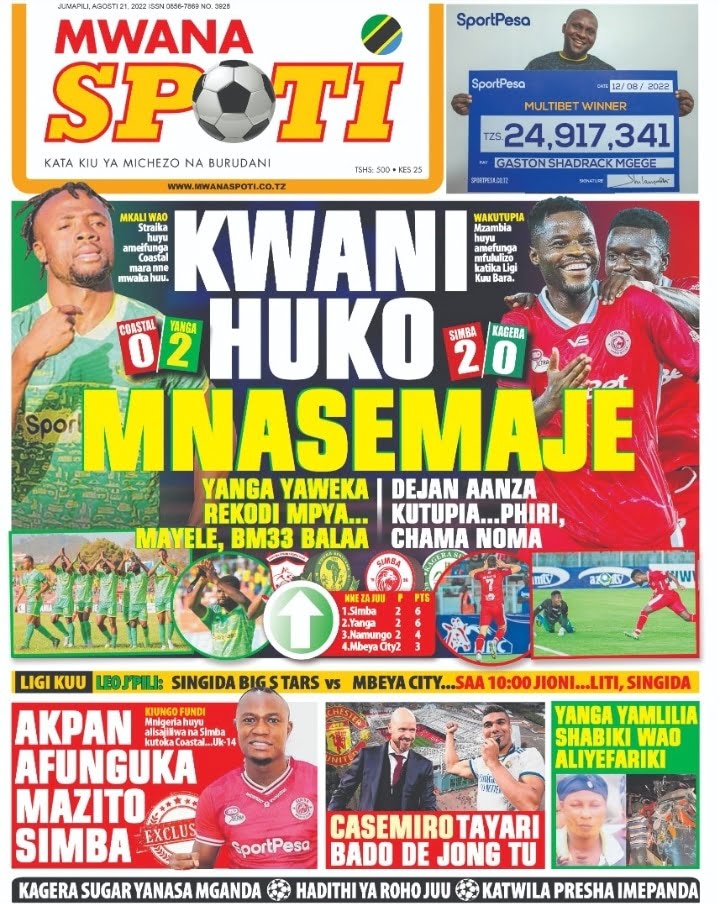 Big news of Tanzania newspaper today 21,2022