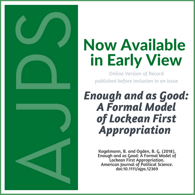 Enough and as Good: A Formal Model of Lockean First Appropriation ...