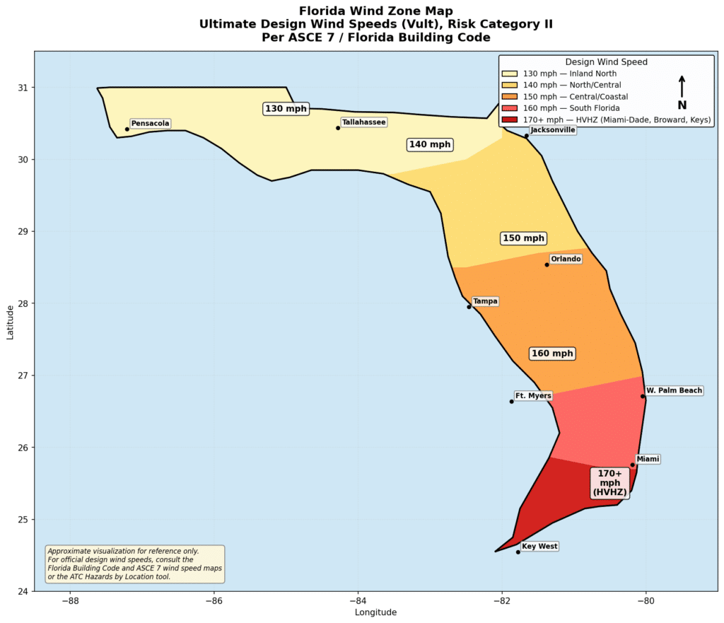 Florida Hurricane Window Code By County 2026 Reference Florida Wind Zone Map 1024x881 
