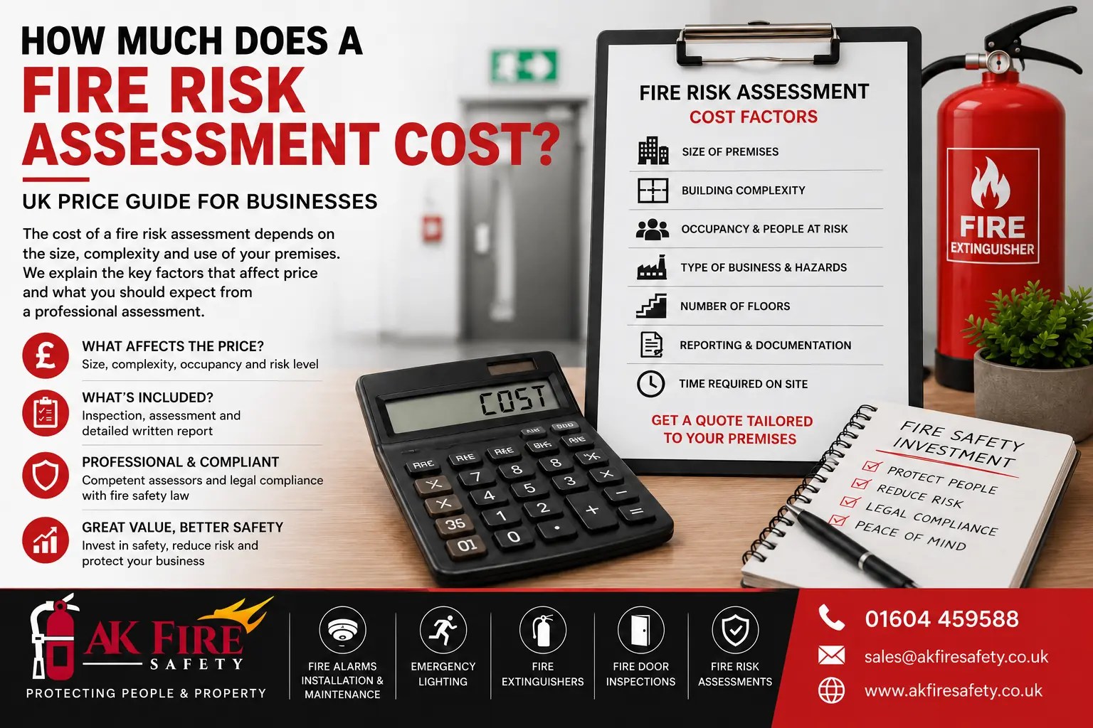 AK Fire Safety guide to the factors affecting fire risk assessment costs.