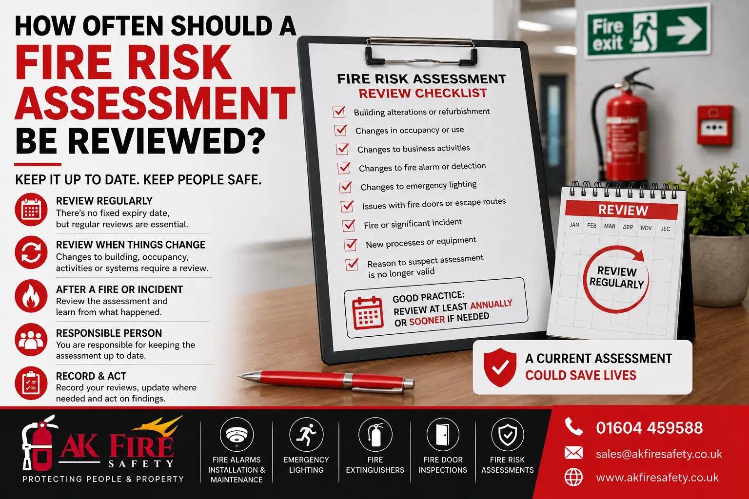 AK Fire Safety fire risk assessment review checklist and review guidance.
