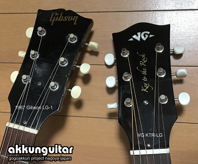 ビンテージギブソン風アコギ ☆VG KTR-LGの細部寸法・Gibson LG-1と